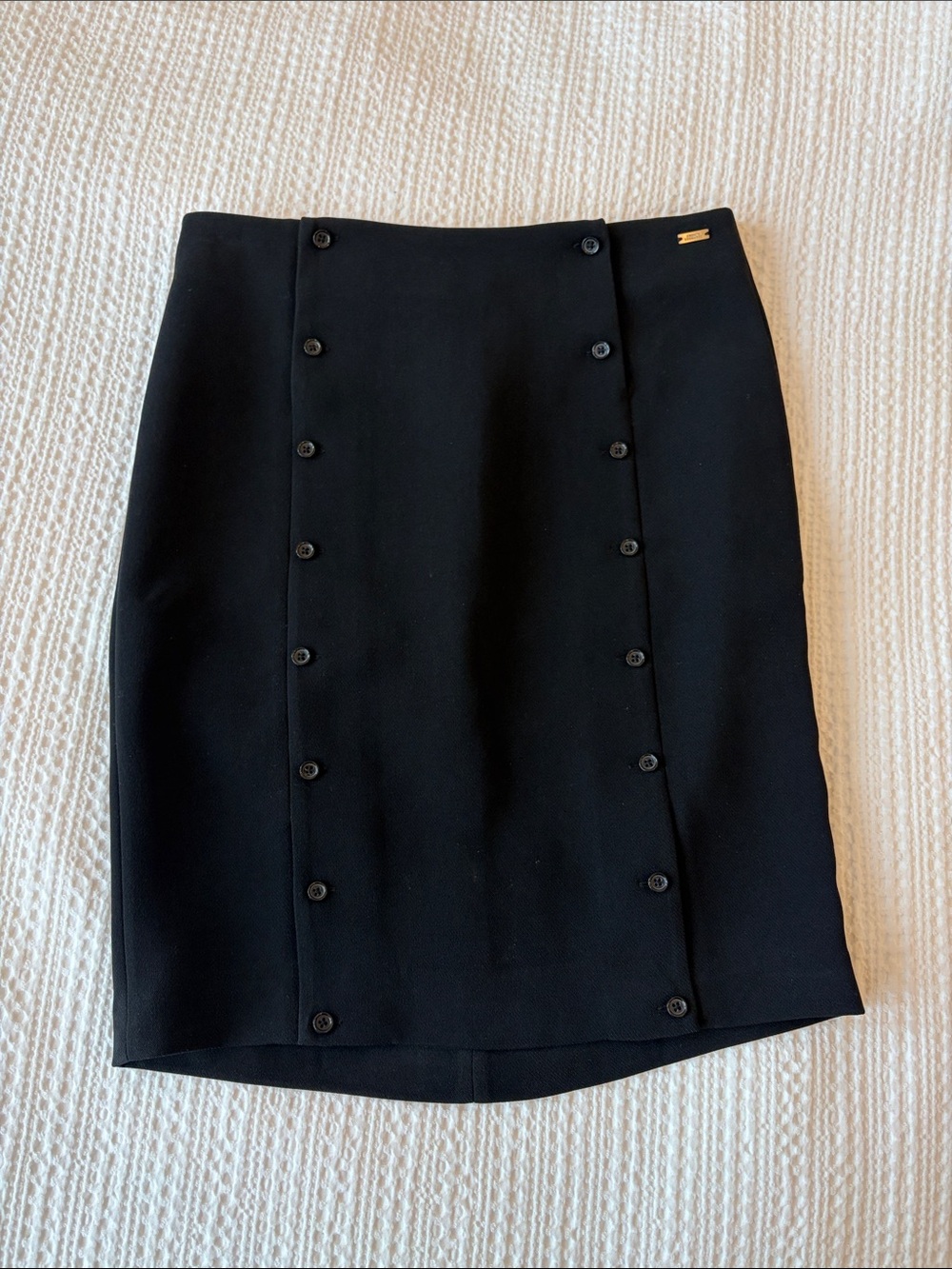 Armani Exchange Black Button-Accent Pencil Skirt